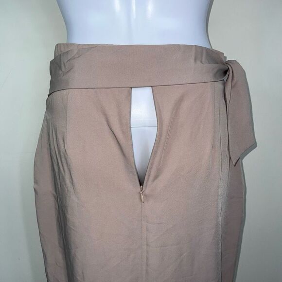 Lavish Alice Lined Asymmetrical Beige Skirt - Picture 10 of 12